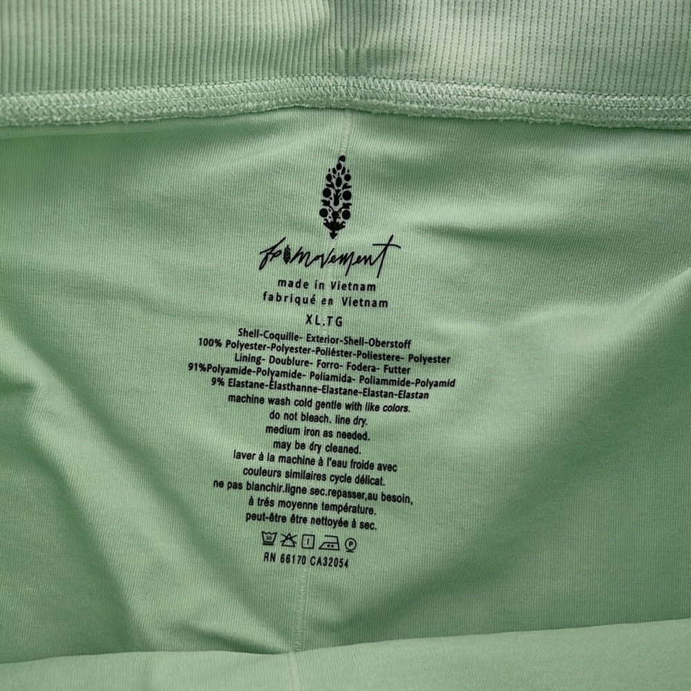 Free People Movement Rally Ruffle Mini Skirt in Green Blue Pistachio - Picture 9 of 11
